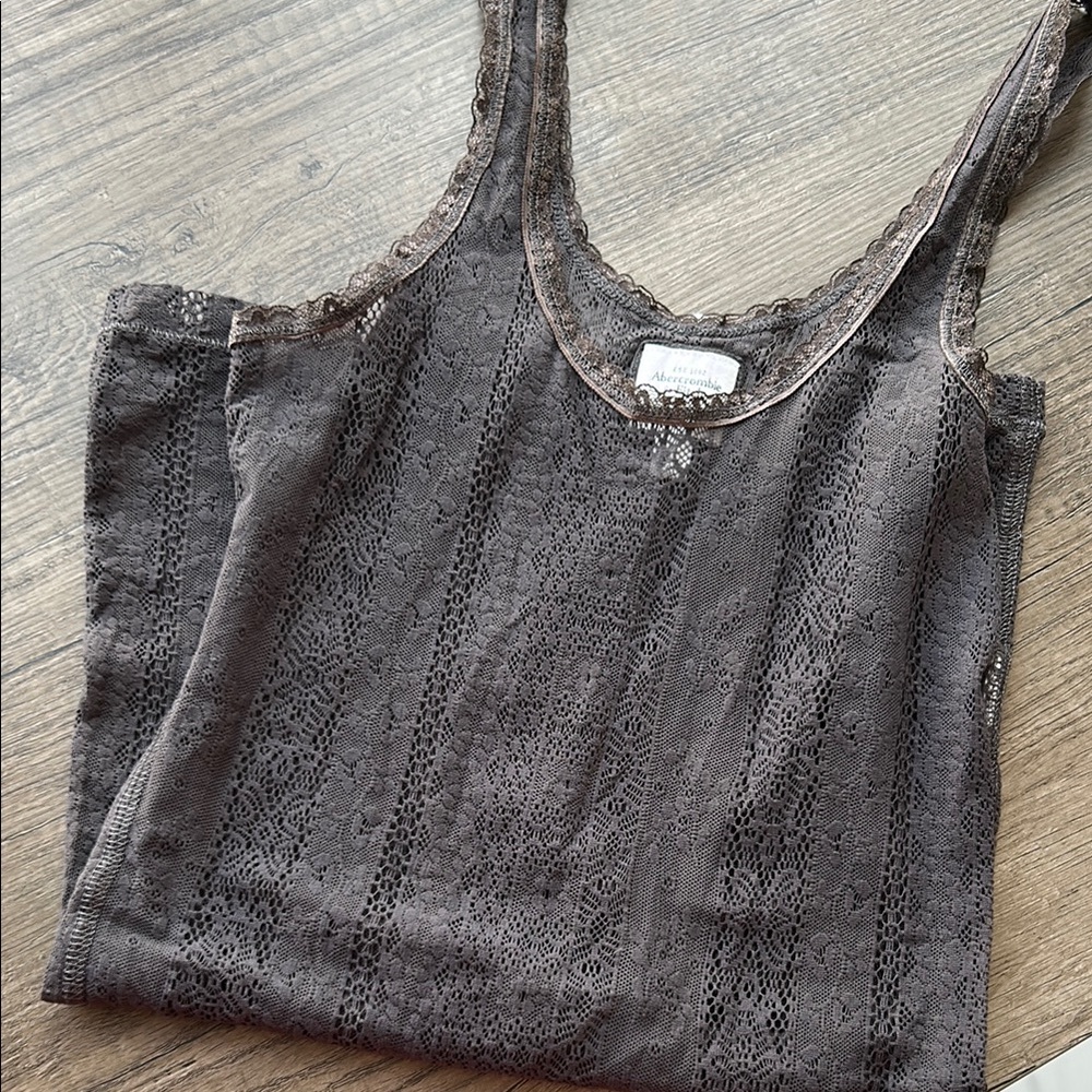 Abercrombie & Fitch Lace Brown Tank Top